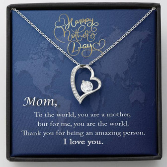 Mom, To The World, You Are A Mother, But For Me, You Are The World Forever Love Necklace - Thegiftio UK