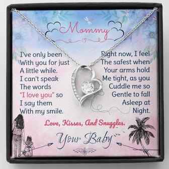 Mommy Forever Love Necklace I Feel The Safest When Your Arms Hold Me Tight New Mom Gift