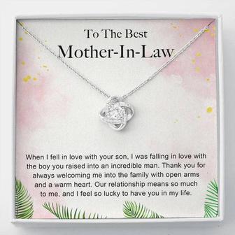 Mother-In-Law Necklace: Mother-In-Law,Love Knot Necklace For Mother-In-Law - Seseable