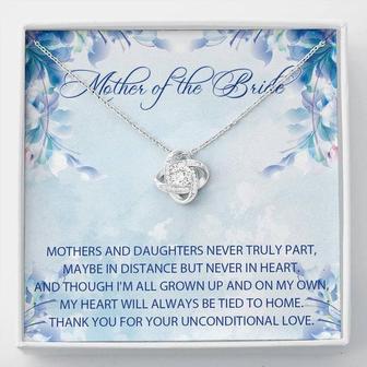 Mother Of The Bride Gift From Daughter, Mother Of The Bride Wedding Gift,Personalized Mother Of The Bride, Bride's Mother Love Knot Necklace - Seseable