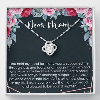 Mother Of The Bride Gift, Mother Of The Bride Gift From Daughter, Mother Of The Bride Necklace, Personalized Love Knot Necklace For Mom - Seseable