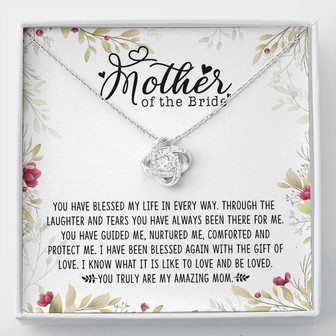 Mother Of The Bride Love Knot Necklace Message Card - Seseable