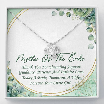 Mother Of The Bride Love Knot Necklace Message Card - Seseable