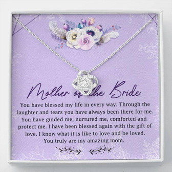 Mother Of The Bride Love Knot Necklace Message Card - Seseable