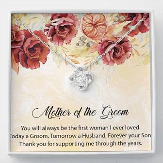 Mother Of The Groom Love Knot Necklace, Mom Of The Groom Wedding Gift, Mother In Law Necklace Gift, Personalized Mother Of The Groom Gift - Seseable
