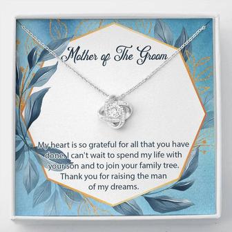 Mother Of The Groom Necklace, Mother Of The Groom Wedding, Gift For Mother Of The Groom Love Knot Necklace, Gift For Mom On Wedding Day Gift - Seseable