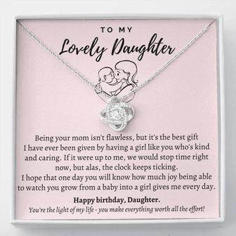 Mother To Daughter Necklace - Love Knot Necklace, Give The Best Present To Your Daughter By Giving A Personalized Necklace As A Birthday Gift. - Seseable