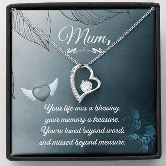Mum Your Life Was A Blessing Forever Love Necklace - Thegiftio UK