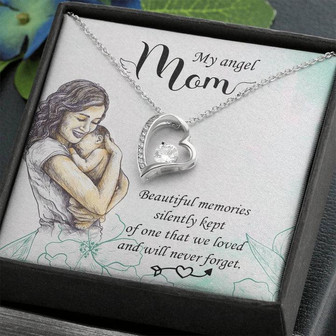 My Angel Mom - Beautiful Memories Silently Kept - Forever Love Necklace - Thegiftio UK