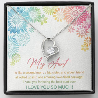 My Aunt My Second Mom Forever Love Necklace Mother's Day Message Card - Thegiftio UK