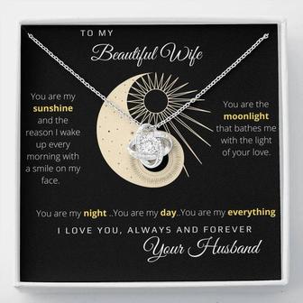 My Beautiful Wife- Love Knot Necklace, Love You Always And Forever Your Husband - Seseable