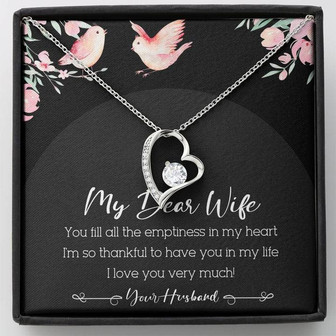 My Dear Wife Forever Love Necklace Message Card - Thegiftio UK