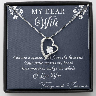 My Dear Wife Forever Love Necklace Message Card - Thegiftio UK