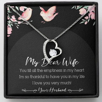 My Dear Wife Forever Love Necklace Mother's Day Message Card Gift From Husband - Thegiftio UK