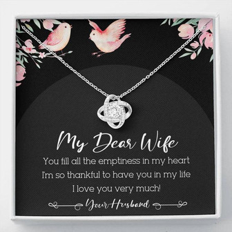 My Dear Wife Love Knot Necklace Message Card - Thegiftio UK