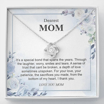 My Dearest Mom Happy Mother's Day - Love Knot Necklace - Thegiftio UK