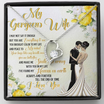 My Gorgeous Wife You're My Smile Forever Love Necklace Wedding Anniversary Gift - Thegiftio