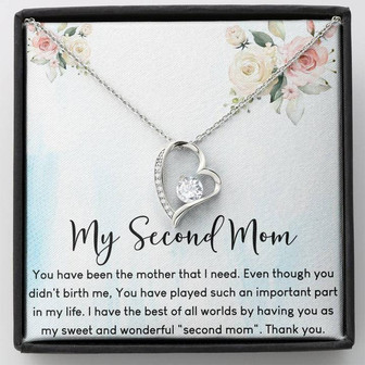 My Second Mom Forever Love Necklace Mother's Day Message Card - Thegiftio UK