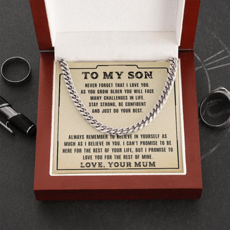 My Son - Never Forget That I Love You - Cuban Link Chain Necklace - Thegiftio UK