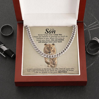 My Son - Will Always Have Your Back | Cuban Link Chain Necklace - Thegiftio UK