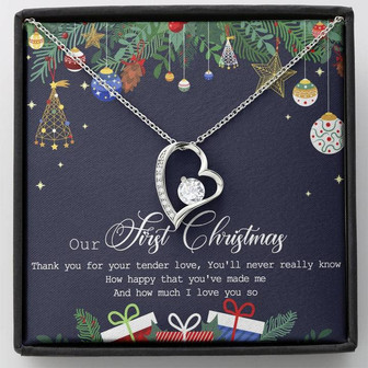 Our First Christmas Forever Love Necklace Message Card - Thegiftio UK