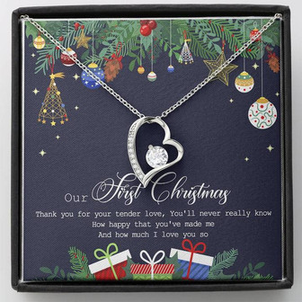 Our First Christmas Forever Love Necklace Message Card - Thegiftio UK