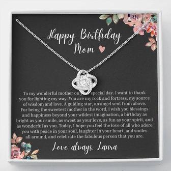 Personalized Happy Birthday Mom Love Knot Necklace - Thegiftio UK