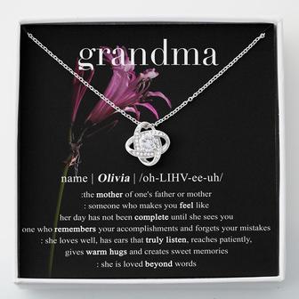 Custom Grandma Definition | Custom Name | Mothers Day Gifts For Grandma | Personalized Name Grandma Love Knot Necklace - Seseable