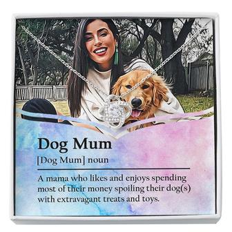 Custom Dog Mum Definition | Custom Photo | Mothers Day Gift For Mom | Personalized Photo Dog Mom Love Knot Necklace - Seseable