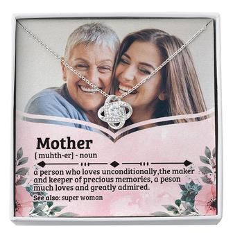 Custom Mom Definition | Custom Photo | Mothers Day Gift For Mom | Personalized Photo Mom Love Knot Necklace - Seseable