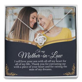 Custom To My Best Mother In Law | Custom Photo | Mothers Day Gift For Mother In Law | Personalized Photo Mother In Law Love Knot Necklace - Seseable