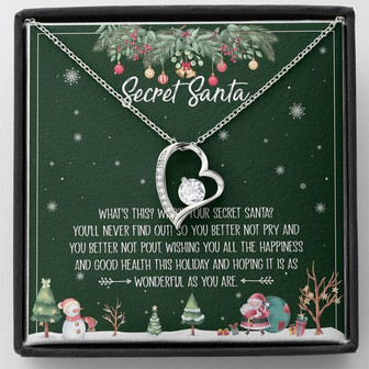 Secret Santa Forever Love Necklace Christmas Message Card Gift - Thegiftio