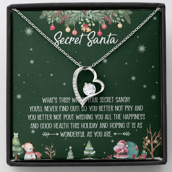 Secret Santa Forever Love Necklace Message Card - Thegiftio