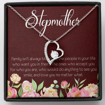 Stepmother Forever Love Necklace Birthday Message Card Gift - Thegiftio UK