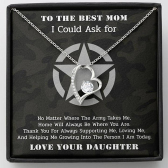 The Best Army Mom - Forever Love Necklace From Daughter - Thegiftio UK