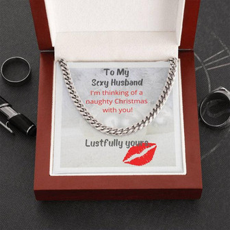 "Thinking of a Naughty Christmas" Sexy Cuban Link Chain Necklace for Husband - Thegiftio UK