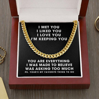 To Boyfriend, For My Husband, Men, Cuban Link Chain, Gold and Silver, Anniversary 1 2 3 4 5, Just Because, Christmas Gift, Stocking Stuffer - Thegiftio UK