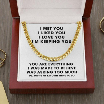 To Boyfriend, For My Husband, Men, Cuban Link Chain, Gold and Silver, Anniversary 1 2 3 4 5, Just Because, Christmas Gift, Stocking Stuffer - Thegiftio UK