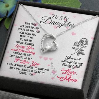 To Daughter Loving And Breathing - Forever Love Necklace