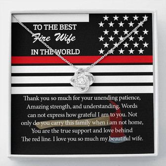 To Firefighter Wife Love You So Much Love Knot Necklace Gift For Her Fire Wife - Seseable