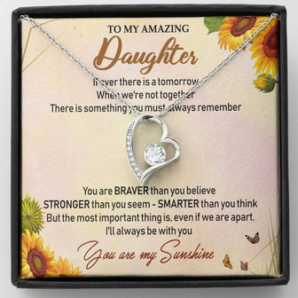 To My Amazing Daughter Forever Love Necklace Birthday Message Card - Thegiftio UK