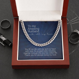 To My Amazing Husband Cuban Link Chain Necklace, Gift For Husband From Wife - Thegiftio