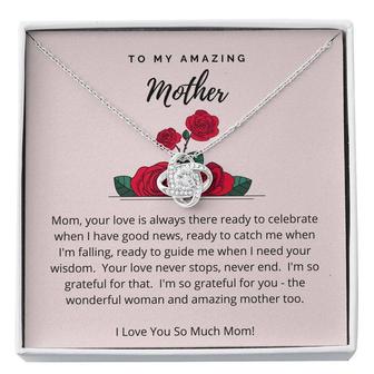 To My Amazing Mother Love Knot Necklace, Necklace Gift For Mom With Message Card, Gift To Mom, Present For Mom, Gift For Mom From Daughter - Seseable