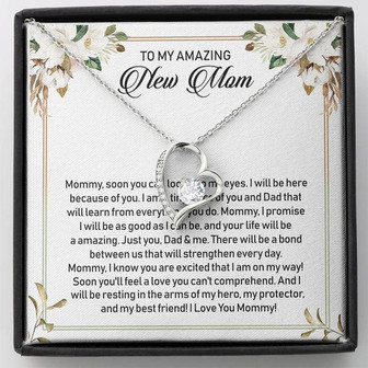 To My Amazing New Mom Forever Love Necklace Message Card - Thegiftio UK