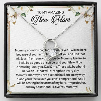 To My Amazing New Mom Forever Love Necklace Message Card - Thegiftio UK