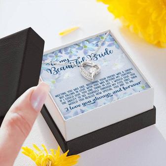 To My Beautiful Bride Meeting You Was Fate Forever Love Necklace - Thegiftio UK