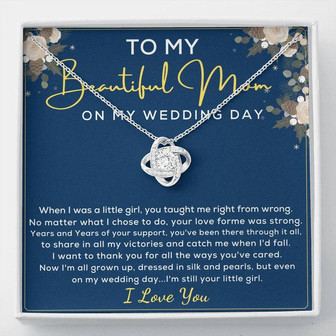 To My Beautiful Bride's Mom On Wedding Day Gift - Love Knot Necklace - Thegiftio UK