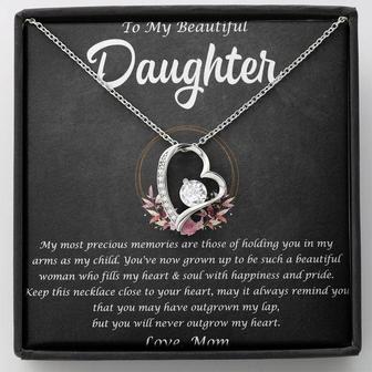To My Beautiful Daughter Forever Love Necklace Message Card