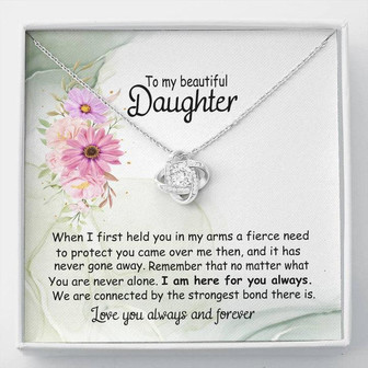 To My Beautiful Daughter Love Knot Necklace - Thegiftio UK