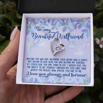 To My Beautiful Girlfriend - Meeting You Was Fate - Forever Love Necklace - Thegiftio UK